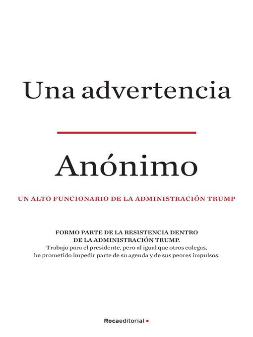 Cover image for Una Advertencia (A Warning)